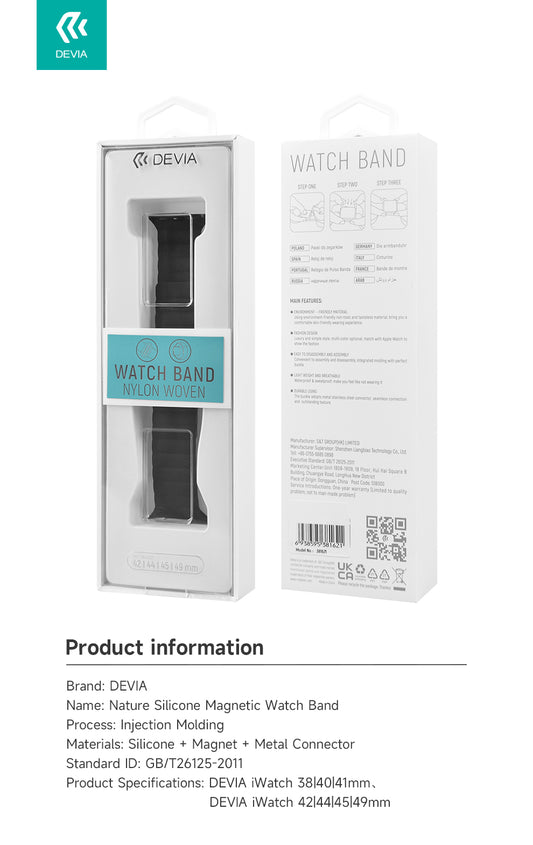 Pulsera para Apple Watch Deluxe Series Magnetic Fiber Sea Blue 38-40-41-42mm Devia