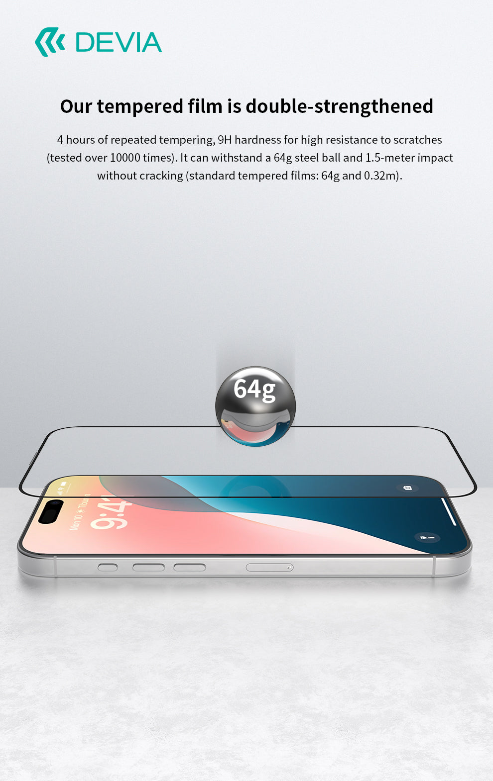 Lámina de Vidrio para iPhone 16 Plus Devia