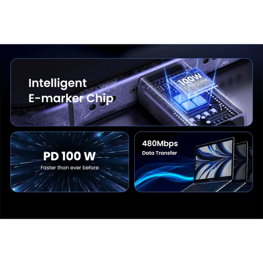 Cable de carga USB-C 1 metro 100w Purple Ugreen