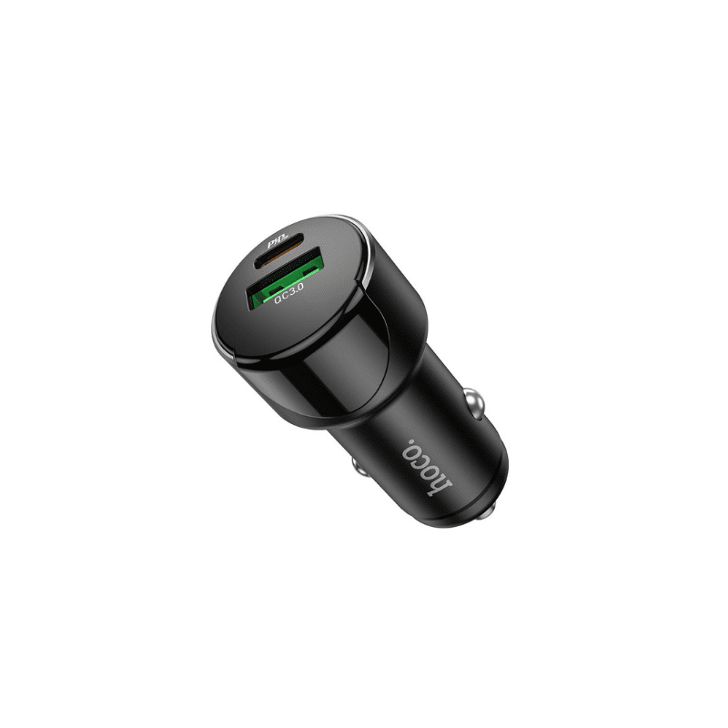 Cargador Auto PD 20w USB-C + USB Hoco