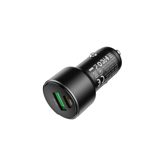 Cargador Auto PD 20w USB-C + USB Hoco