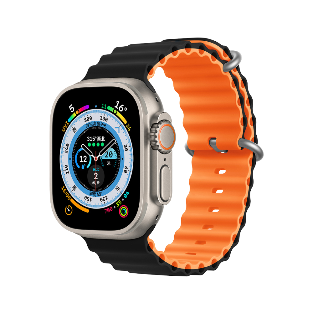 Pulsera para Apple Watch Deluxe Series Sport6 Black/Orange 42-44-45-46-49mm Devia