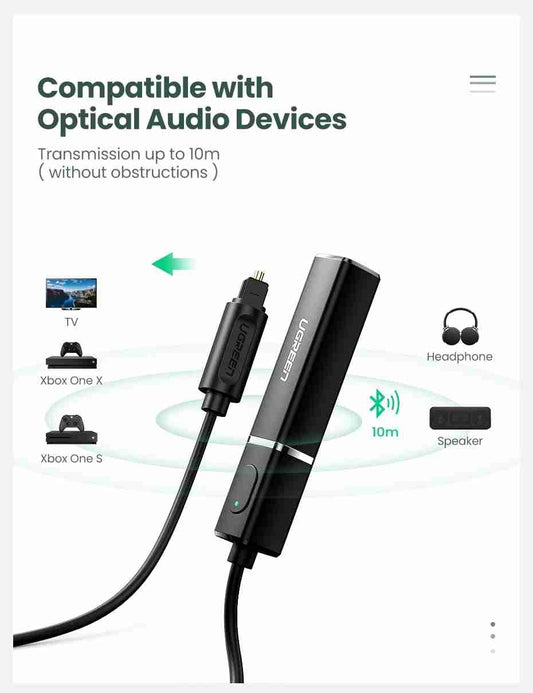 Transmisor Bluetooth 5.0 con Cable Óptico Ugreen