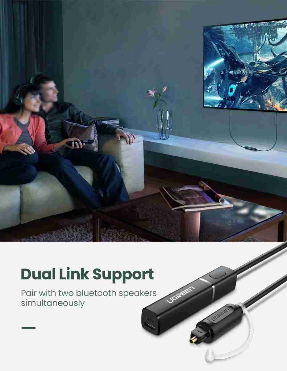 Transmisor Bluetooth 5.0 con Cable Óptico Ugreen