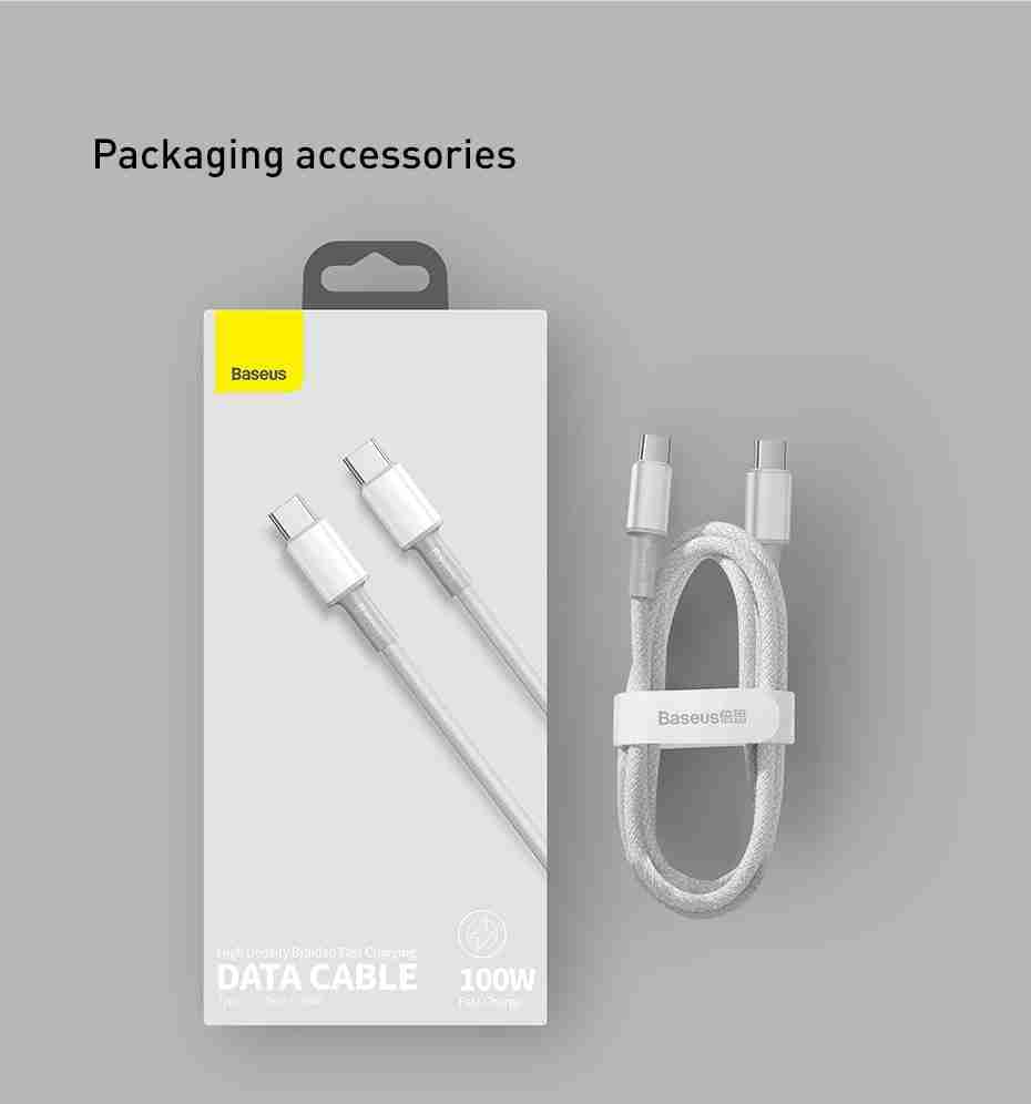 Cable de Carga USB-C 2 metros Blanco Baseus