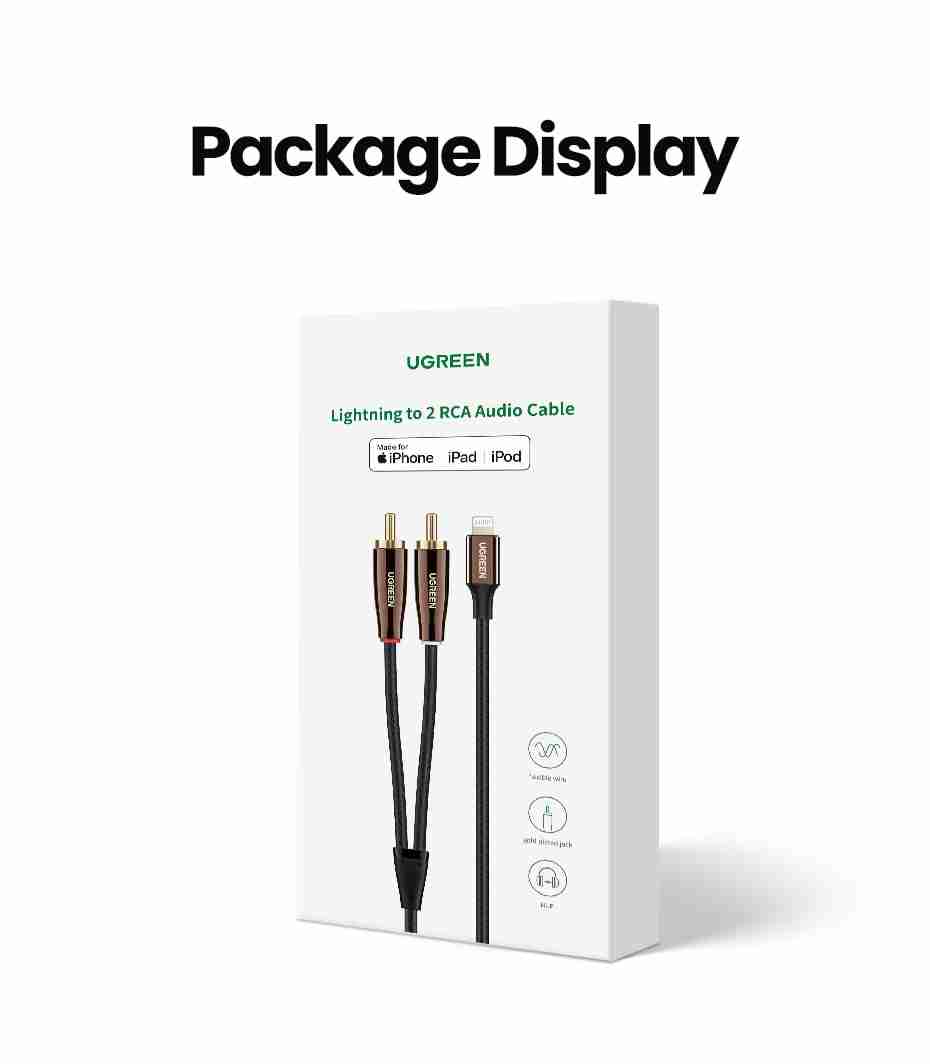 Cable Lightning a RCA MFi Ugreen