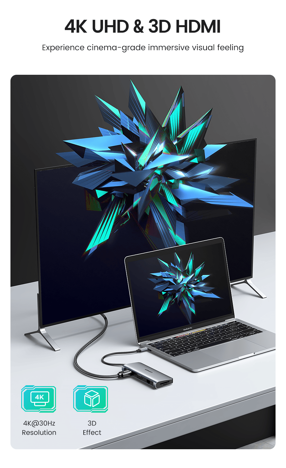 HUB USB-C 9 en 1 HDMI / VGA Ugreen