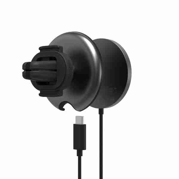 Soporte para auto Snap+ Wireless Vent Mount con cargador inalámbrico y MagSafe Mophie