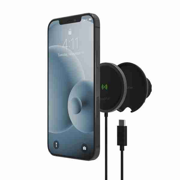Soporte para auto Snap+ Wireless Vent Mount con cargador inalámbrico y MagSafe Mophie