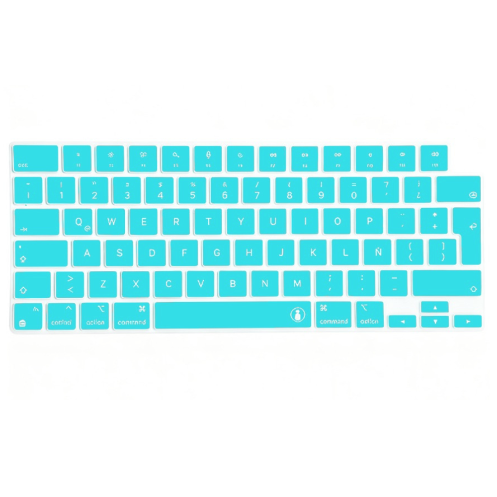 Protector de Teclado para MacBook Air 13.6´ M2-M3-M4 / 15.3´ M2-M3-M4 / Pro 14´ 16´ M1-M2-M3-M4-M5 Turquesa