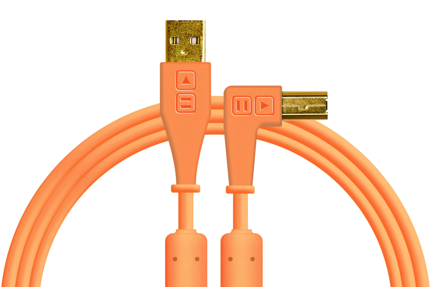 Cable USB-A a USB-B 1.5 Metros angulo Naranjo Chroma DJTechtools