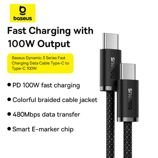 Cable de Carga USB-C 1 metro 100w Baseus