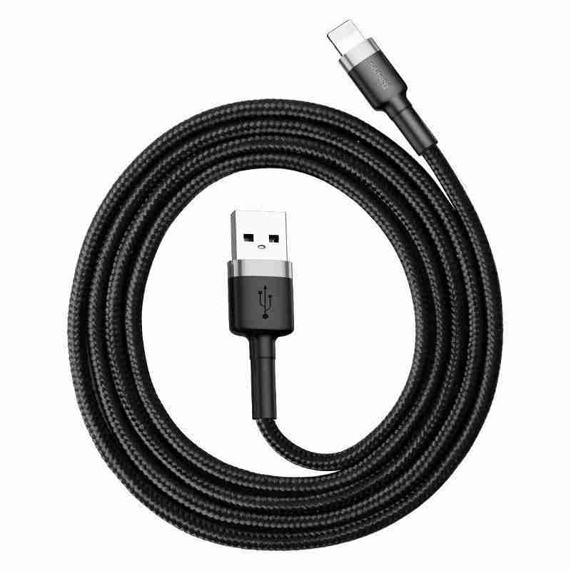 Cable Lightning 2 metros negro/gris Baseus