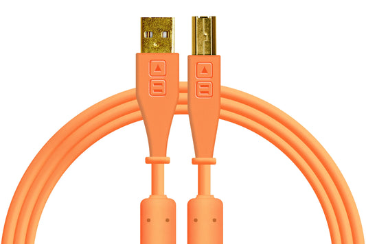 Cable USB-A a USB-B 1.5 Metros Naranjo Neon Chroma DJTechtools