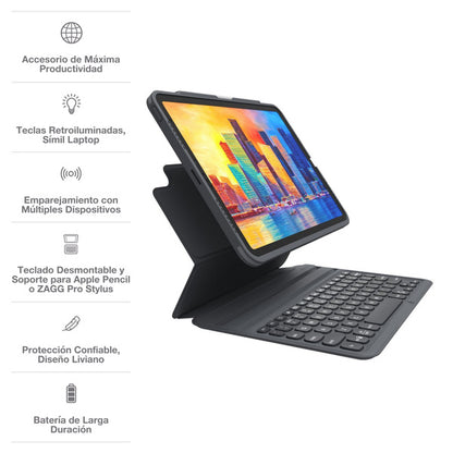 Funda con teclado Pro Keys para iPad Air 4/5 10,9" - Inglés ZAGG