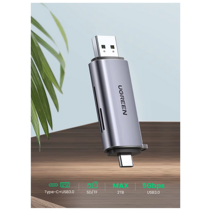 Adaptador USB-C/USB-A 3.0 a Tarjeta SD/MicroSD Ugreen