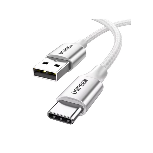 Cable trenzado de USB-A a USB-C 1 metro blanco Ugreen