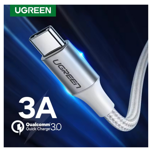 Cable trenzado de USB-A a USB-C 1 metro blanco Ugreen