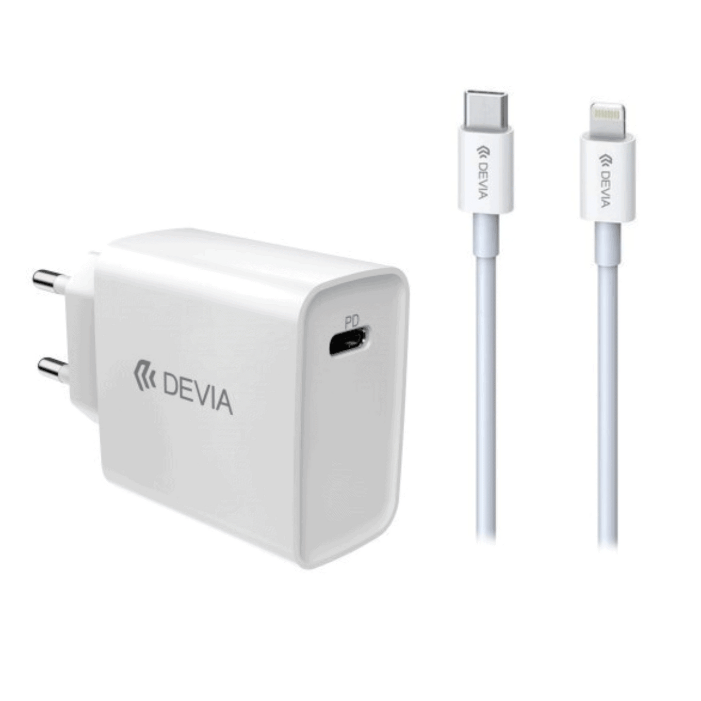 Cargador USB-C con cable de carga de 20w Devia